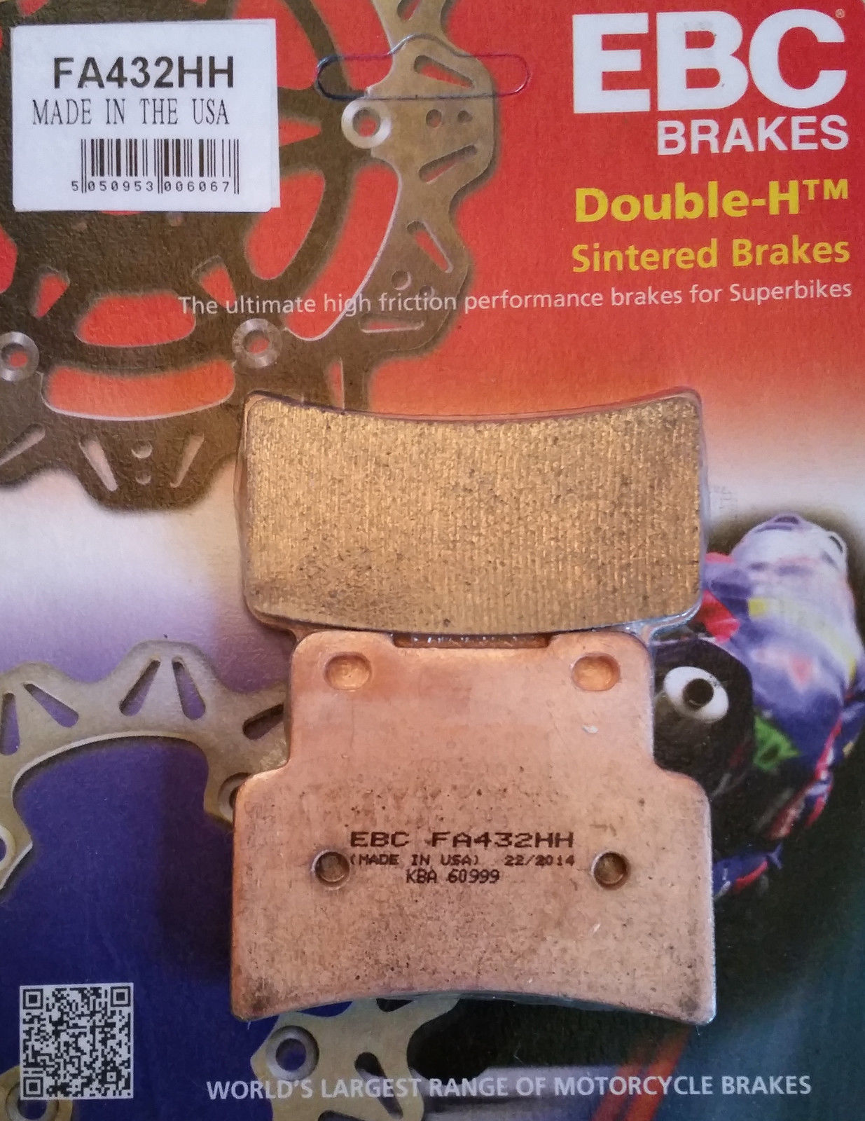 EBC Brakes Double-H Sintered Superbike Brake Pads Front - FA432HH EBC Brakes Double-H Sintered Superbike Brake Pads Front - FA432HH